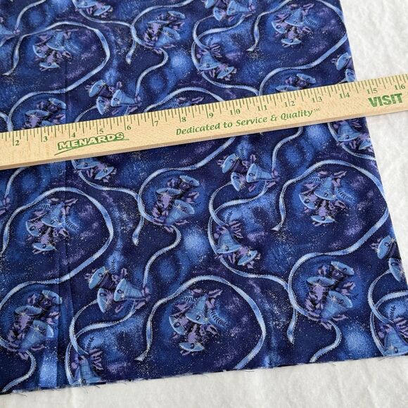 XMAS BELLS FABRIC THE CHRISTMAS COLLECTION WOODROW STUDIO BLUE PURPLE SILVER 28" - Picture 3 of 5